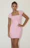 PINK COTTON EYELET LACE UP DRESS